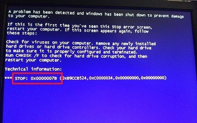 win7开机蓝屏提示stop 0x0000007b怎么办